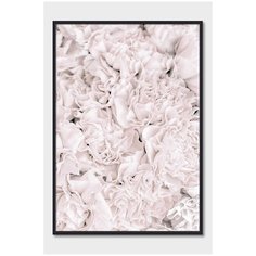 Постер на стену для интерьера Postermarkt Нежно- розовые цветы №1, постер в черной рамке 50х70 см, постеры картины для интерьера в черной рамке
