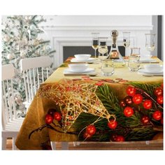 Скатерть; Звезды и брусника; Размер: 145 х 220 Сирень