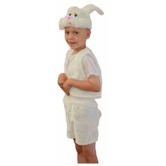 Карн. кост Зайчик белый 4-7 лет 89065 /плюш/Карнавалия/