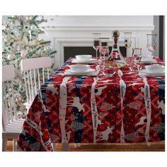Скатерть; Рождество в узоре; Размер: 145 х 220 Сирень