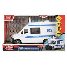 Машинка Технопарк Газель Некст Полиция пластик, открываются двери, инерционный ,свет, звук, 22,5см