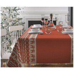 Скатерть Сирень "Рождественский узор", прямоугольная, 145 х 220 см