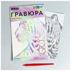 Школа талантов Гравюра «Тигр» A5, с металлическим эффектом «голография