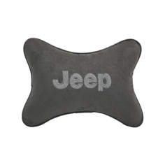 Подушка на подголовник алькантара D. Grey с логотипом автомобиля JEEP Vital Technologies