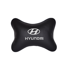 Подушка на подголовник экокожа Black с логотипом автомобиля HYUNDAI Vital Technologies