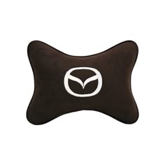 Подушка на подголовник алькантара Coffee с логотипом автомобиля Mazda Vital Technologies