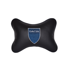 Подушка на подголовник экокожа Black с логотипом автомобиля DACIA Vital Technologies