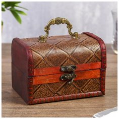 Деревянная шкатулка «Винтаж», коричневый, 13,8 x 9,7 x 9,4 см Сима ленд