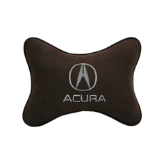 Подушка на подголовник алькантара Coffee с логотипом автомобиля ACURA Vital Technologies