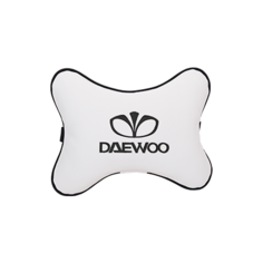 Подушка на подголовник экокожа Milk с логотипом автомобиля DAEWOO Vital Technologies