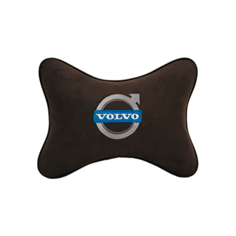 Подушка на подголовник алькантара Coffee с логотипом автомобиля Volvo Vital Technologies
