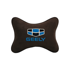 Подушка на подголовник алькантара Coffee с логотипом автомобиля GEELY Vital Technologies
