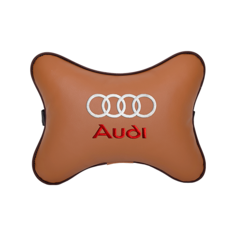 Подушка на подголовник экокожа Fox с логотипом автомобиля AUDI Vital Technologies