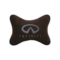 Подушка на подголовник алькантара Coffee с логотипом автомобиля INFINITI Vital Technologies