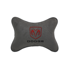 Подушка на подголовник алькантара D. Grey с логотипом автомобиля DODGE Vital Technologies