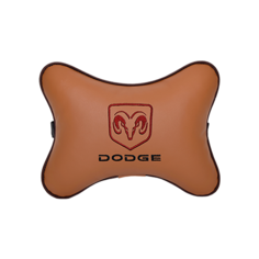 Подушка на подголовник экокожа Fox с логотипом автомобиля DODGE Vital Technologies