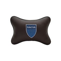 Подушка на подголовник экокожа Coffee с логотипом автомобиля DACIA Vital Technologies