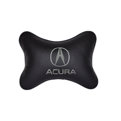 Подушка на подголовник экокожа Black с логотипом автомобиля ACURA Vital Technologies