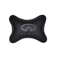 Подушка на подголовник экокожа Black с логотипом автомобиля INFINITI Vital Technologies