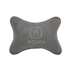 Подушка на подголовник алькантара L. Grey с логотипом автомобиля ACURA Vital Technologies