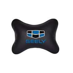 Подушка на подголовник экокожа Black с логотипом автомобиля GEELY Vital Technologies