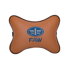 Подушка на подголовник экокожа Fox с логотипом автомобиля FAW Vital Technologies