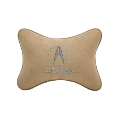 Подушка на подголовник алькантара Beige с логотипом автомобиля ACURA Vital Technologies
