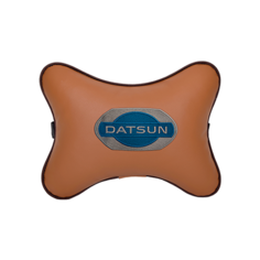 Подушка на подголовник экокожа Fox с логотипом автомобиля DATSUN Vital Technologies