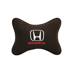 Подушка на подголовник алькантара Coffee с логотипом автомобиля HONDA Vital Technologies