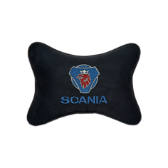 Подушка на подголовник алькантара Black с логотипом автомобиля SCANIA Vital Technologies