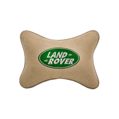 Подушка на подголовник алькантара Beige с логотипом автомобиля Land Rover Vital Technologies