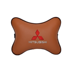 Подушка на подголовник экокожа Fox с логотипом автомобиля MITSUBISHI Vital Technologies