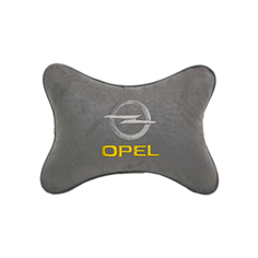 Подушка на подголовник алькантара L. Grey с логотипом автомобиля Opel Vital Technologies
