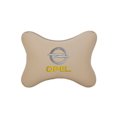 Подушка на подголовник экокожа Beige с логотипом автомобиля OPEL Vital Technologies