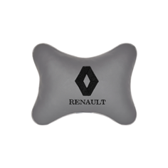 Подушка на подголовник экокожа L. Grey (черный) с логотипом автомобиля RENAULT Vital Technologies