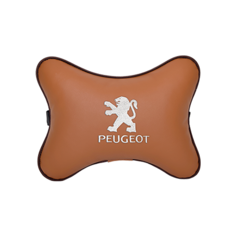 Подушка на подголовник экокожа Fox с логотипом автомобиля PEUGEOT Vital Technologies