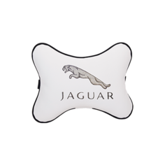 Подушка на подголовник экокожа Milk с логотипом автомобиля Jaguar Vital Technologies