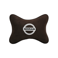 Подушка на подголовник алькантара Coffee с логотипом автомобиля NISSAN Vital Technologies