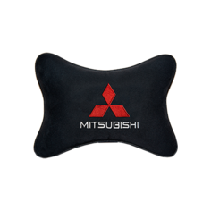 Подушка на подголовник алькантара Black с логотипом автомобиля Mitsubishi Vital Technologies