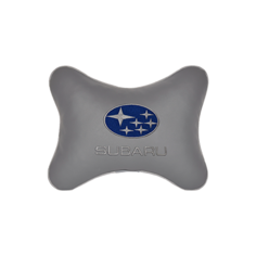 Подушка на подголовник экокожа L. Grey с логотипом автомобиля SUBARU Vital Technologies