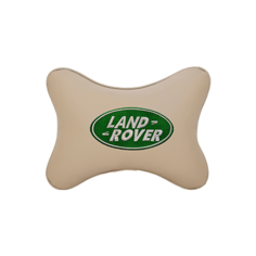 Подушка на подголовник экокожа Beige с логотипом автомобиля Land Rover Vital Technologies
