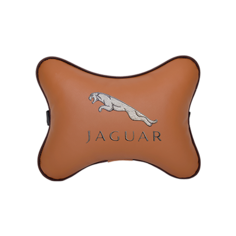 Подушка на подголовник экокожа Fox с логотипом автомобиля Jaguar Vital Technologies