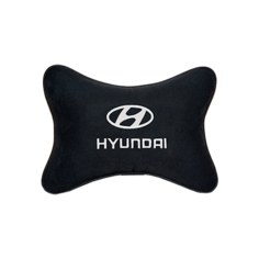 Подушка на подголовник алькантара Black с логотипом автомобиля Hyundai Vital Technologies