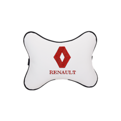 Подушка на подголовник экокожа Milk (красный) с логотипом автомобиля RENAULT Vital Technologies