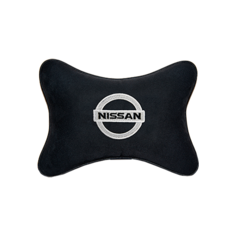 Подушка на подголовник алькантара Black с логотипом автомобиля NISSAN Vital Technologies
