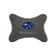 Подушка на подголовник алькантара D. Grey с логотипом автомобиля SUBARU Vital Technologies