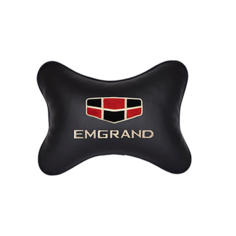 Подушка на подголовник экокожа Black с логотипом автомобиля EMGRAND Vital Technologies