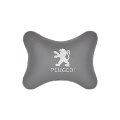 Подушка на подголовник экокожа L. Grey с логотипом автомобиля PEUGEOT Vital Technologies