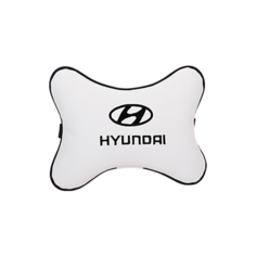 Подушка на подголовник экокожа Milk с логотипом автомобиля HYUNDAI Vital Technologies