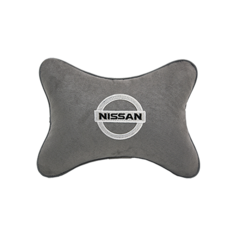 Подушка на подголовник алькантара L. Grey с логотипом автомобиля NISSAN Vital Technologies